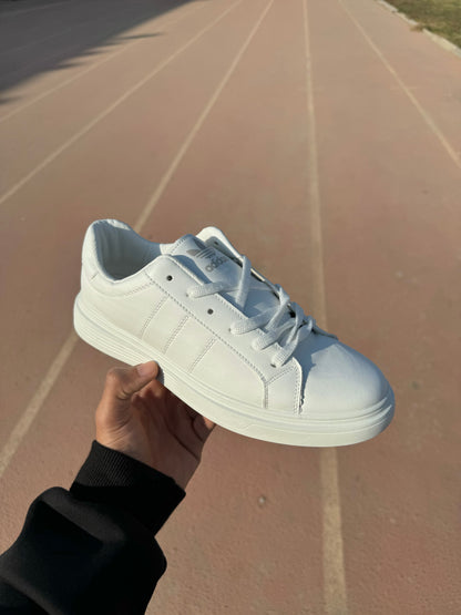 White adidas flat shoes